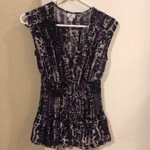 Scrunched sheer sleeveless top